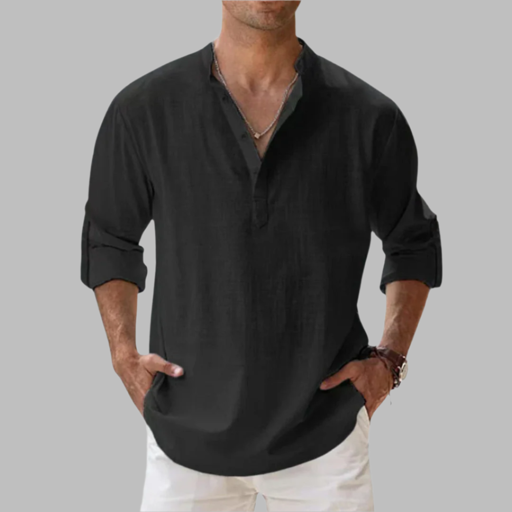 Men's Relaxed Fit Linen Shirt for Summer
