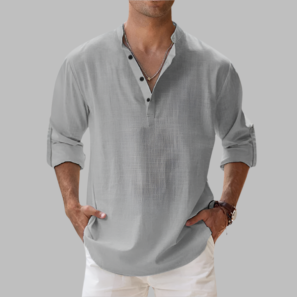 Men's Relaxed Fit Linen Shirt for Summer