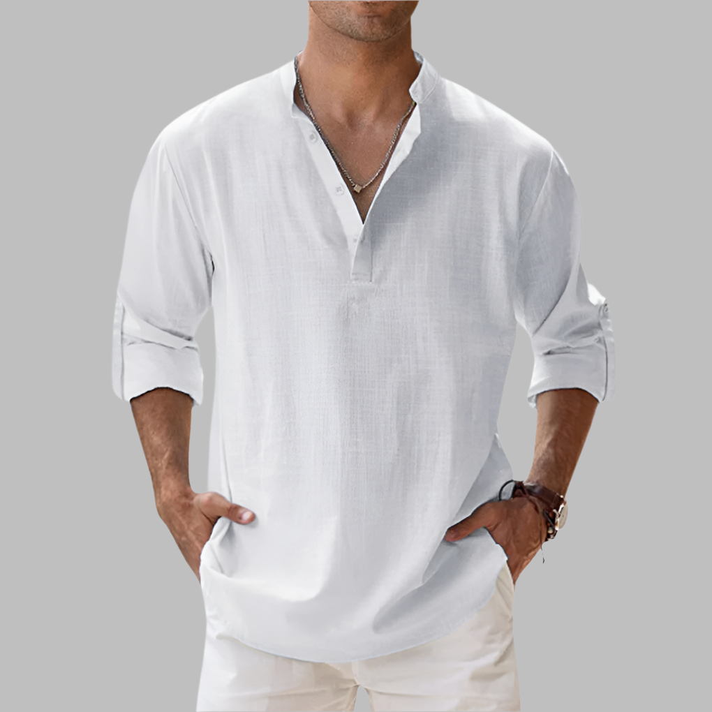 Men's Relaxed Fit Linen Shirt for Summer