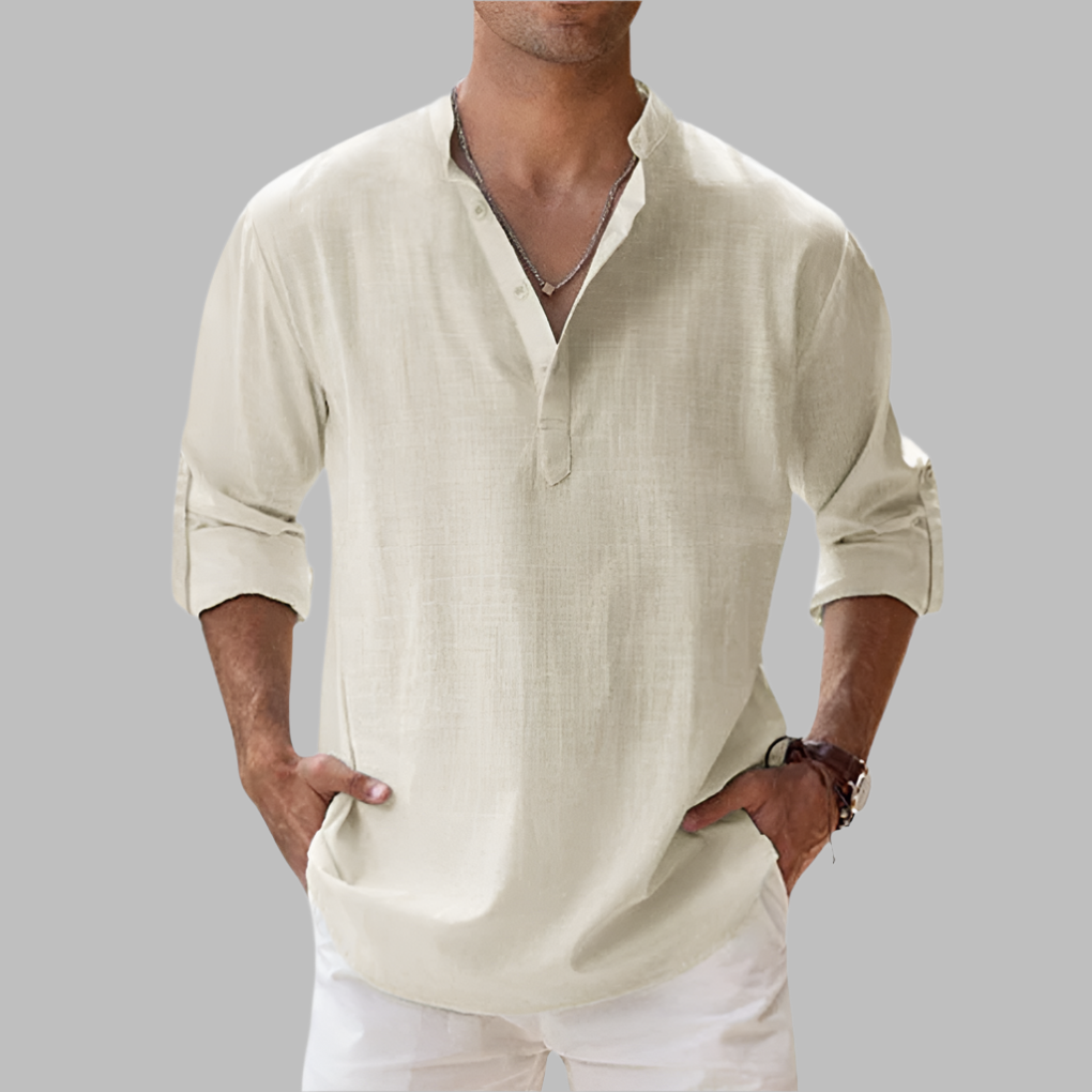 Men's Relaxed Fit Linen Shirt for Summer