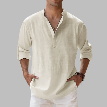 Men's Relaxed Fit Linen Shirt for Summer