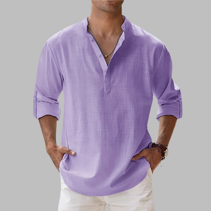 Men's Relaxed Fit Linen Shirt for Summer