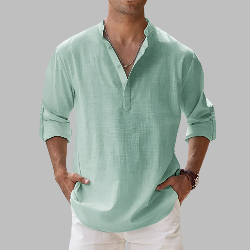 Men's Relaxed Fit Linen Shirt for Summer