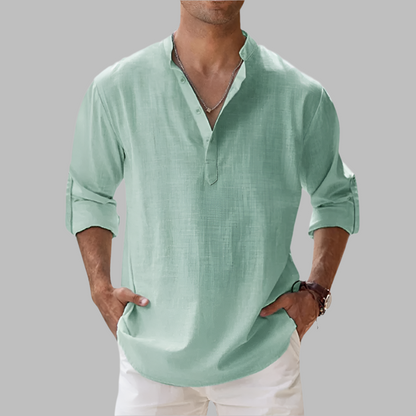Men's Relaxed Fit Linen Shirt for Summer