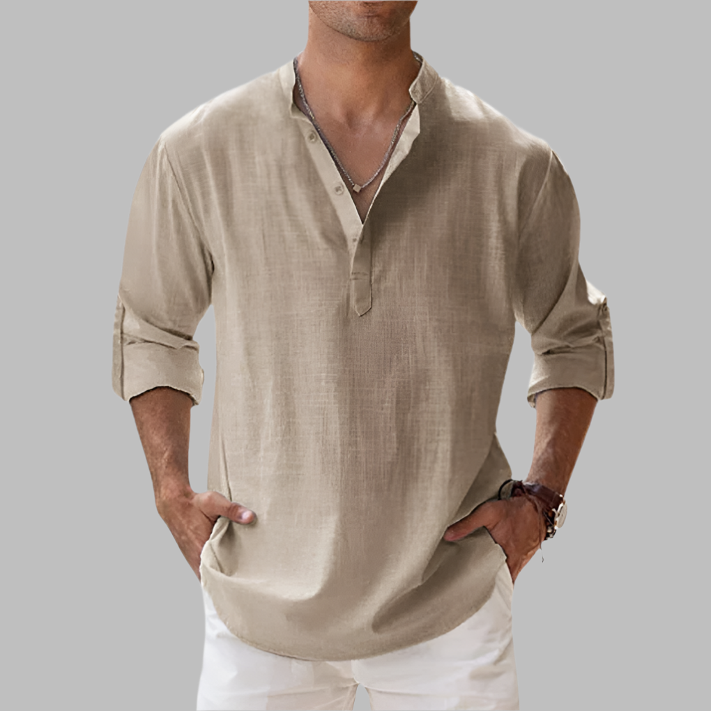 Men's Relaxed Fit Linen Shirt for Summer
