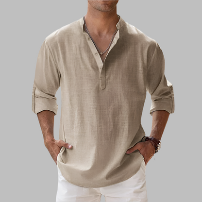 Men's Relaxed Fit Linen Shirt for Summer