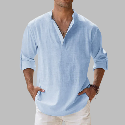 Men's Relaxed Fit Linen Shirt for Summer