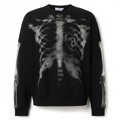 Skeletskjorte til mænd til halloween, langærmet fritidsoutfit