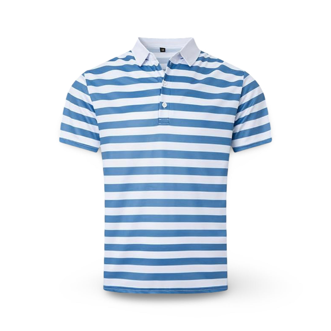 Men's Striped Polo Shirt Short Sleeve Casual Summer Top