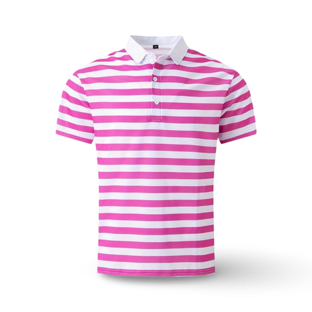 Men's Striped Polo Shirt Short Sleeve Casual Summer Top