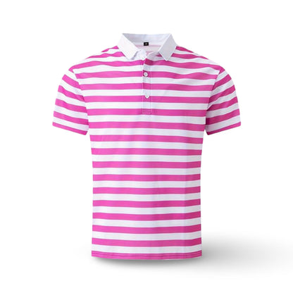 Men's Striped Polo Shirt Short Sleeve Casual Summer Top