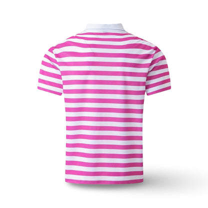 Men's Striped Polo Shirt Short Sleeve Casual Summer Top