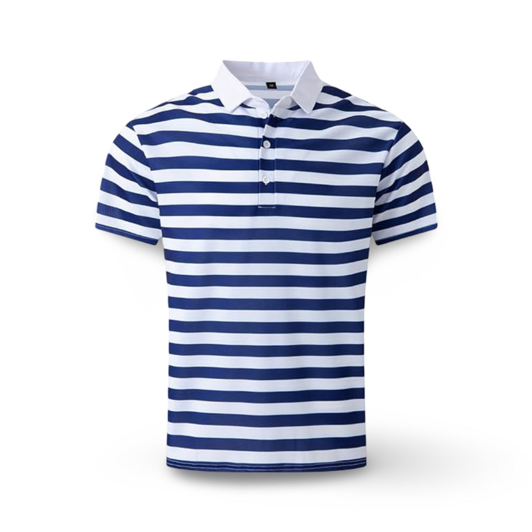 Men's Striped Polo Shirt Short Sleeve Casual Summer Top