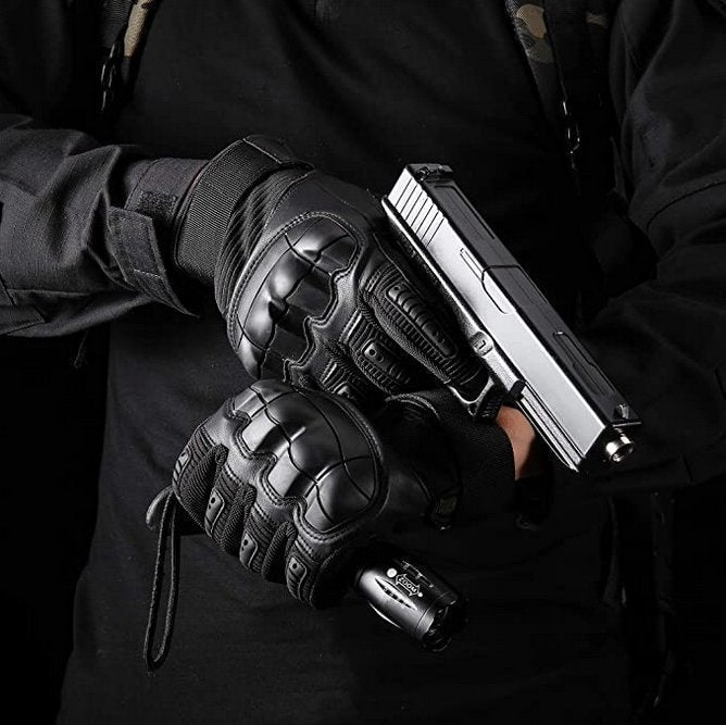 Men’s Tactical Gloves Anti Slip Grip Reinforced Knuckle Adjustable Wrist