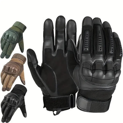 Men’s Tactical Gloves Anti Slip Grip Reinforced Knuckle Adjustable Wrist