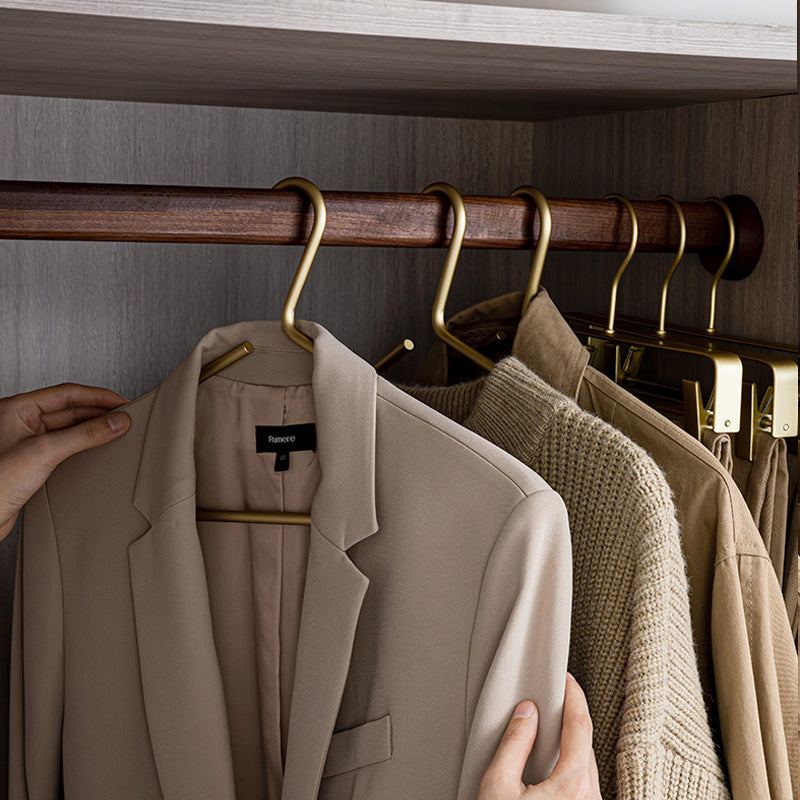 Metal Clothes Hanger Set Luxury Slim Non Slip Wardrobe Organizer Five Pack
