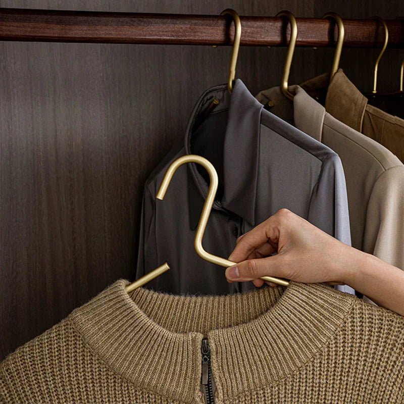 Metal Clothes Hanger Set Luxury Slim Non Slip Wardrobe Organizer Five Pack