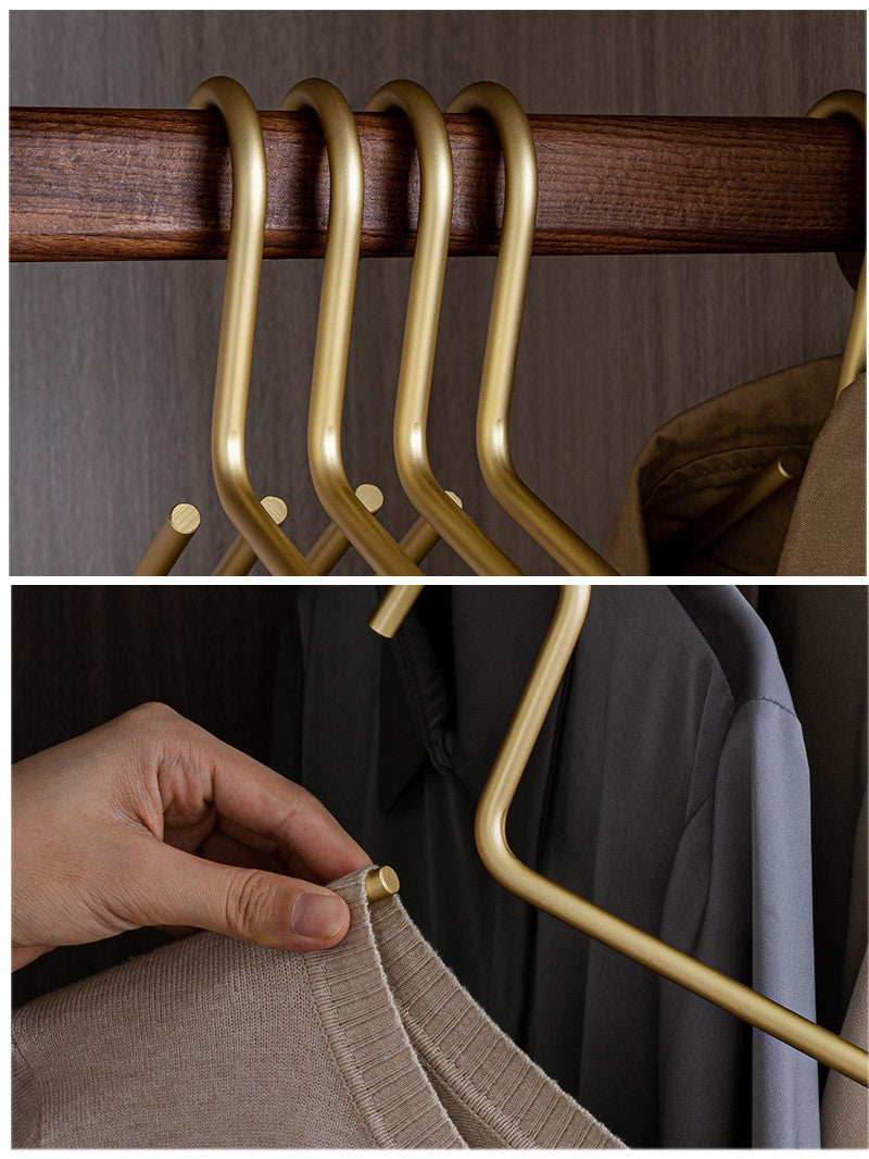Metal Clothes Hanger Set Luxury Slim Non Slip Wardrobe Organizer Five Pack