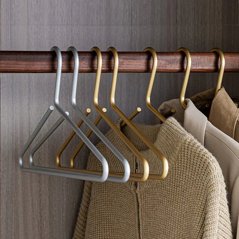 Metal Clothes Hanger Set Luxury Slim Non Slip Wardrobe Organizer Five Pack