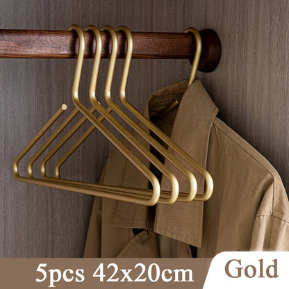 Metal Clothes Hanger Set Luxury Slim Non Slip Wardrobe Organizer Five Pack