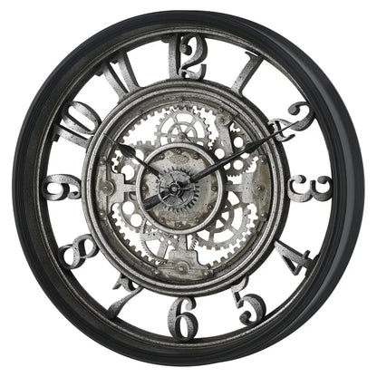 Metal Wall Clock with Arabic Numerals Rustic Decorative Wall Clock