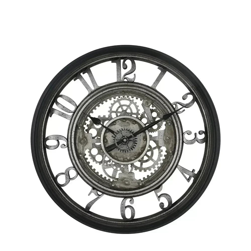 Metal Wall Clock with Arabic Numerals Rustic Decorative Wall Clock