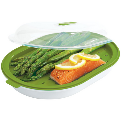 Microwave Steam Cooker Fast Steamer for Vegetables Grains and Protein