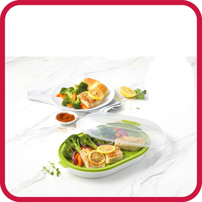 Microwave Steam Cooker Fast Steamer for Vegetables Grains and Protein