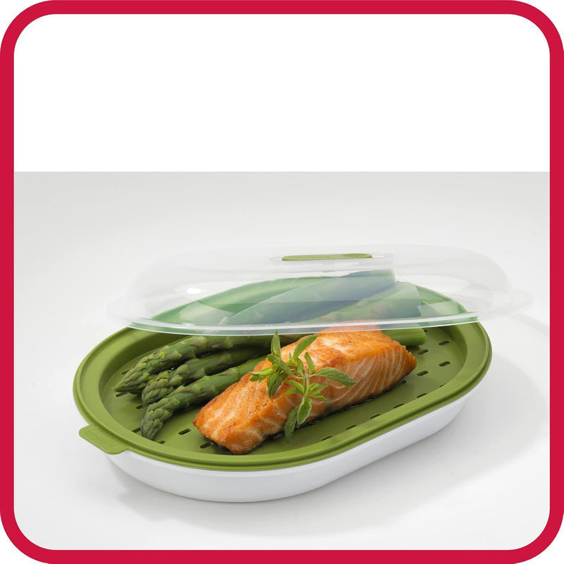 Microwave Steam Cooker Fast Steamer for Vegetables Grains and Protein