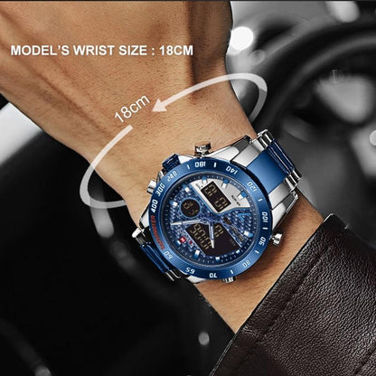 Military Sports Watch – Men’s Dual Display Quartz Chronograph Watch