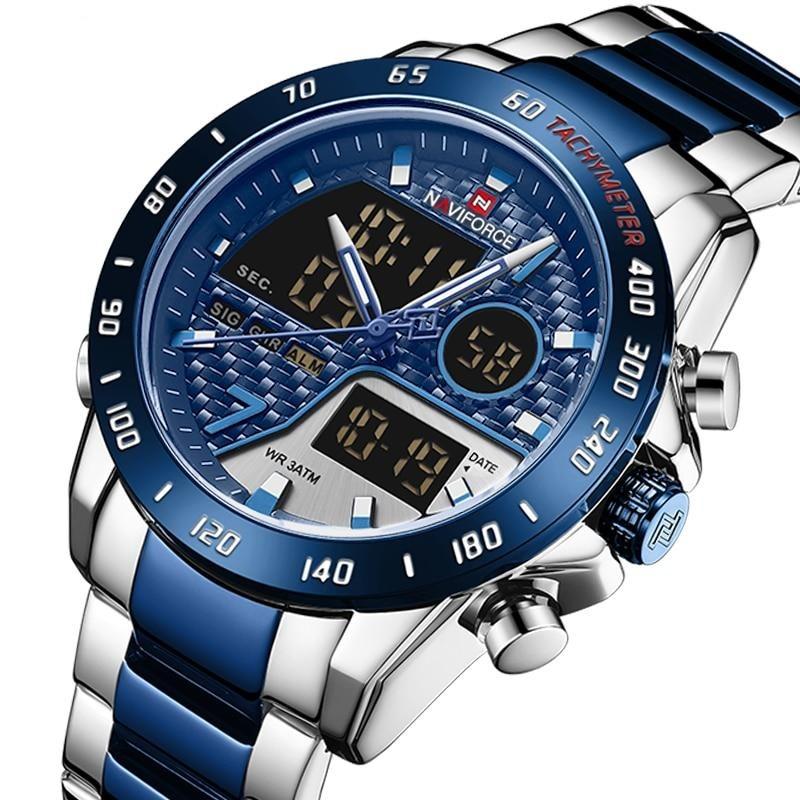 Military Sports Watch – Men’s Dual Display Quartz Chronograph Watch