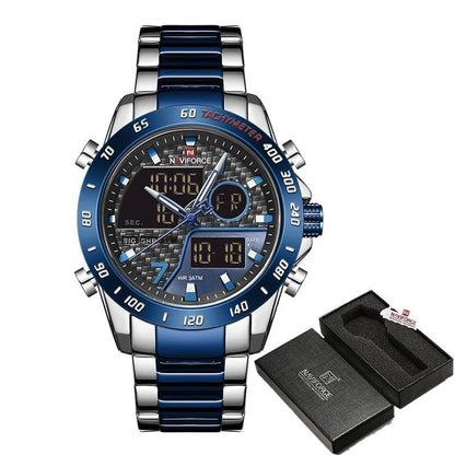 Military Sports Watch – Men’s Dual Display Quartz Chronograph Watch