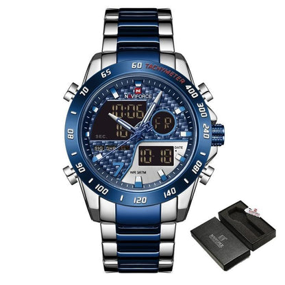 Military Sports Watch – Men’s Dual Display Quartz Chronograph Watch
