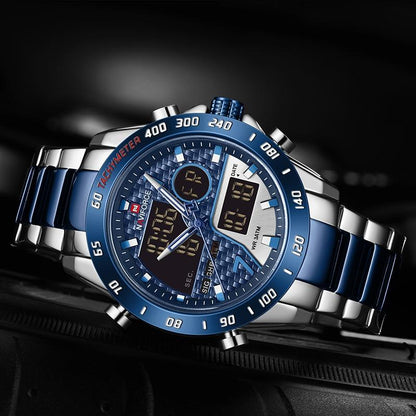 Military Sports Watch – Men’s Dual Display Quartz Chronograph Watch