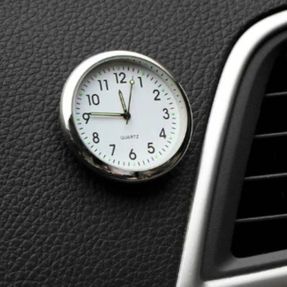 Mini Analog Car Dashboard Clock Self Adhesive Round Car Interior Clock