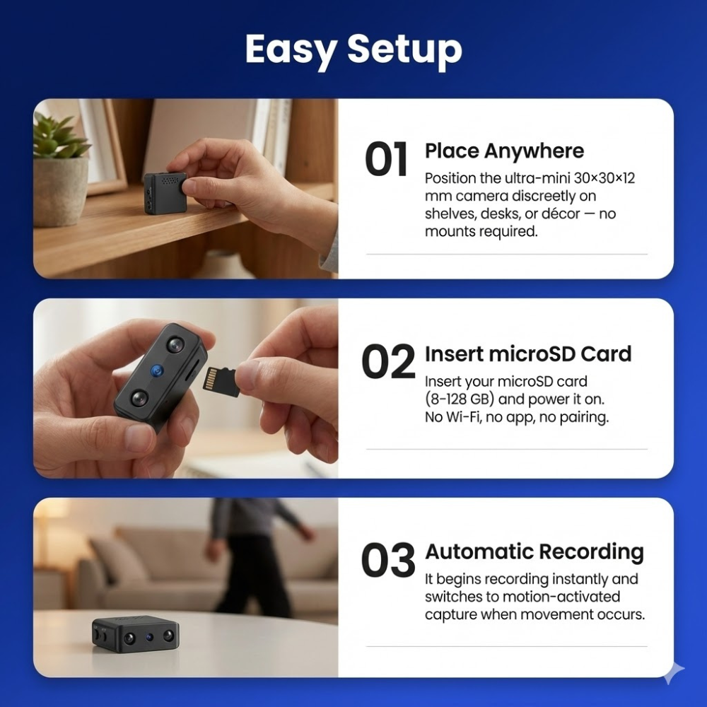 Mini HD Wi-Fi Security Camera with Motion Detection Night Vision