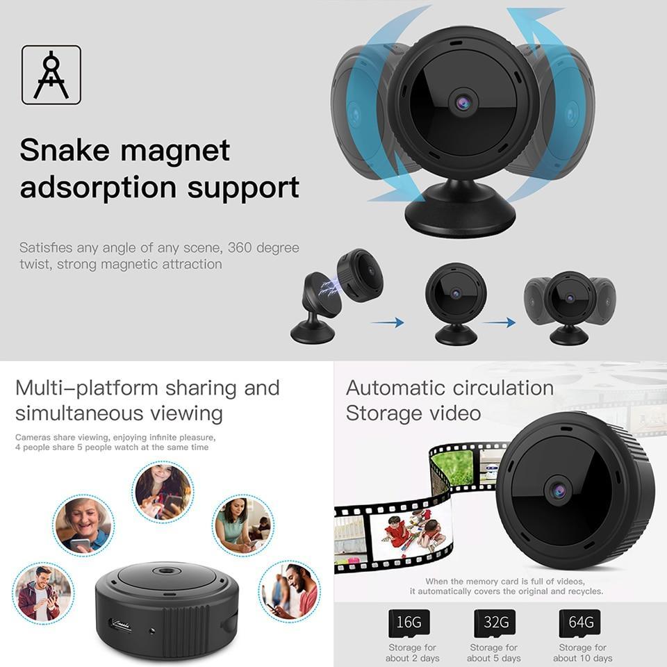 Mini Wireless Security Camera WiFi Motion Detection Night Vision Home Monitor