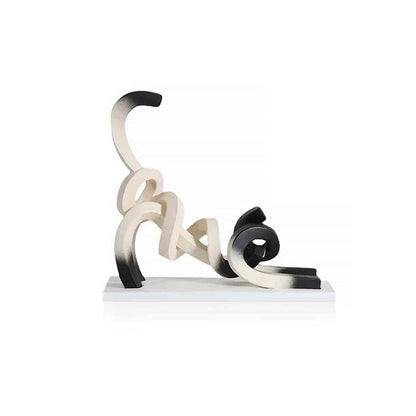 Minimalist Abstract Siamese Cat Sculpture Modern Home Decor Accent
