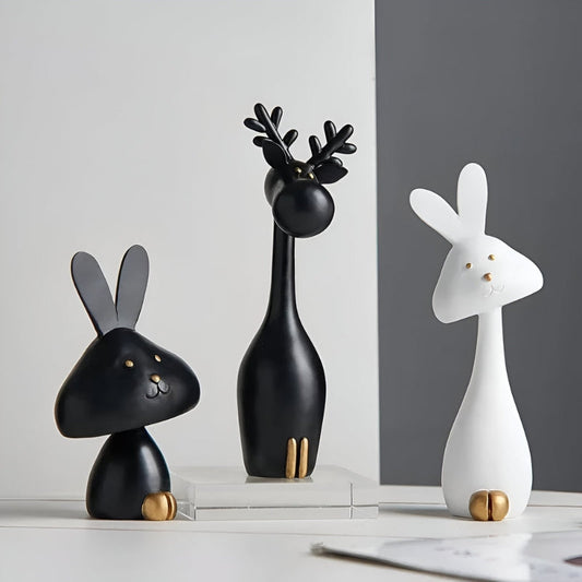 Minimalist Animal Sculptures Modern Home Decor Abstract Decorative Figurines