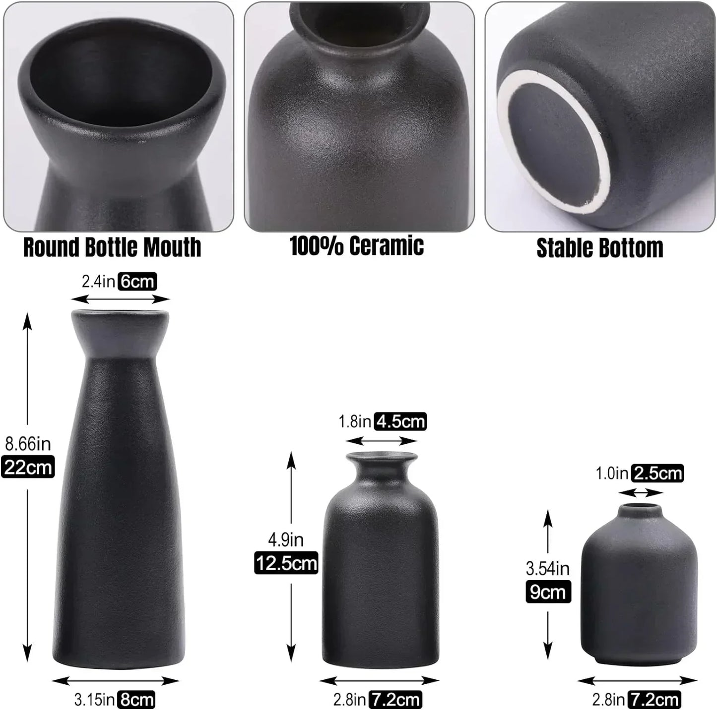 Minimalist Ceramic Vase Set Timeless Elegant Home Decor