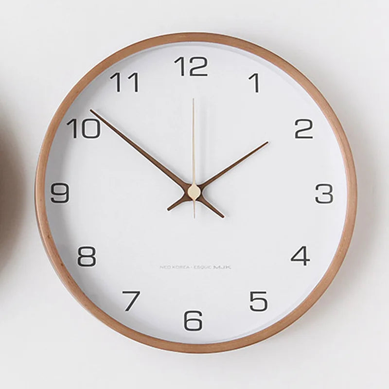 Minimalist Round Wall Clock Silent Quartz Nordic Home Office Decor