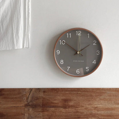 Minimalist Round Wall Clock Silent Quartz Nordic Home Office Decor