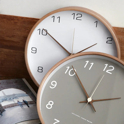Minimalist Round Wall Clock Silent Quartz Nordic Home Office Decor