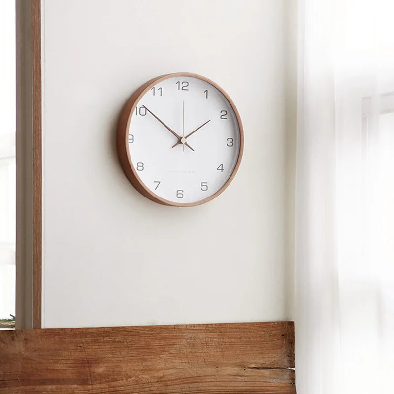 Minimalist Round Wall Clock Silent Quartz Nordic Home Office Decor