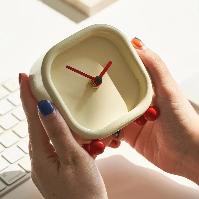 Minimalist Square Table Alarm Clock Silent Modern Desk Clock