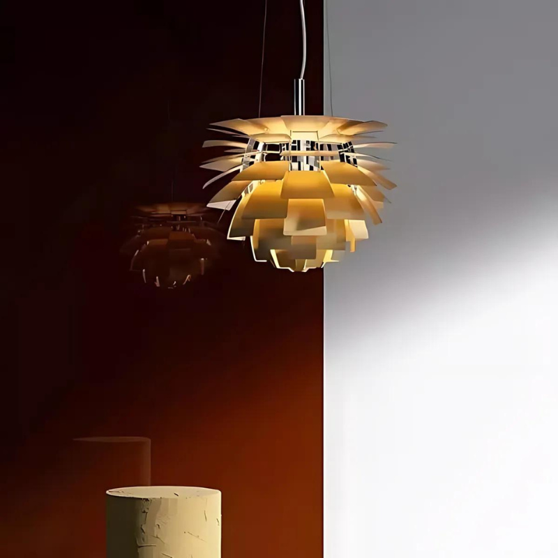 Modern Artichoke Pendant Light Sculptural Metal Ceiling Lamp