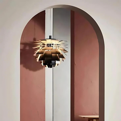 Modern Artichoke Pendant Light Sculptural Metal Ceiling Lamp