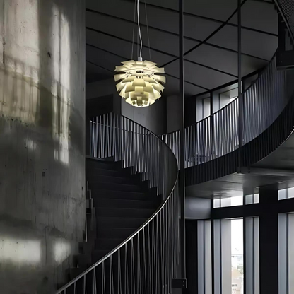 Modern Artichoke Pendant Light Sculptural Metal Ceiling Lamp