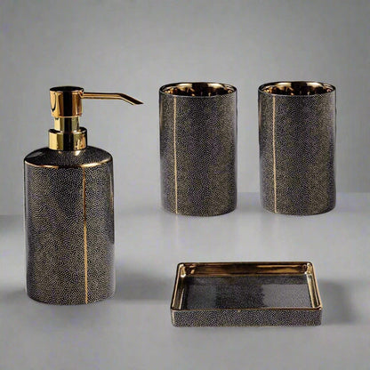 Modern Bathroom Soap Dispenser Dish Toothbrush Holder Set Accessories