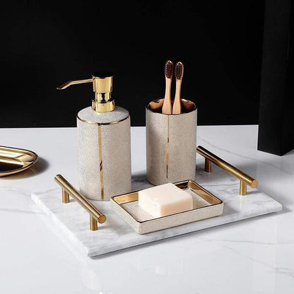 Modern Bathroom Soap Dispenser Dish Toothbrush Holder Set Accessories